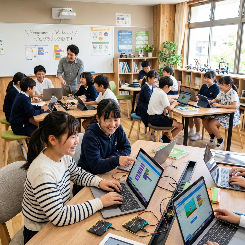 康生通校のプログラミング授業風景